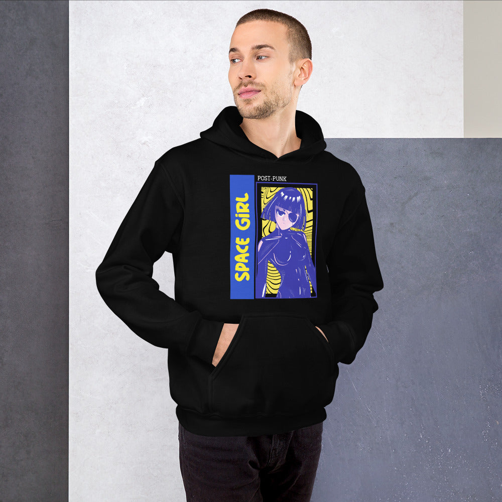 Sweatshirt manga noir dos - Space Girl post punk design stylé