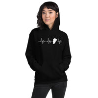 Thumbnail for Sweatshirt Franche-Comté noir dos - Battement de cœur avec carte