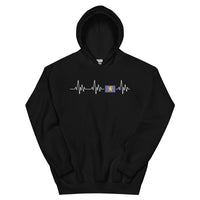 Thumbnail for Sweatshirt Franche-Comté bleu marine - Battement de cœur avec drapeau