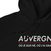 Sweat à capuche Auvergne noir - Broderie élégante et nostalgique