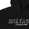 Sweat à capuche Bretagne noir - Nostalgie et fierté locale