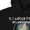 Sweat à capuche Ardèche noir - Deux types de personnes