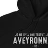Sweatshirt Aveyron noir - Je ne suis pas Testut
