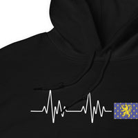 Thumbnail for Sweatshirt Franche-Comté noir - Battement de cœur avec drapeau
