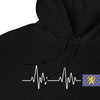Sweatshirt Franche-Comté noir - Battement de cœur avec drapeau