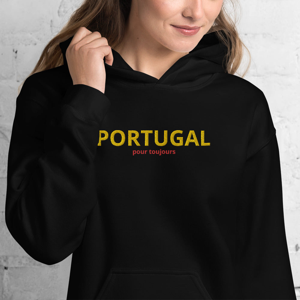 Sweatshirt Portugal bordeaux dos - douceur et fierté brodés