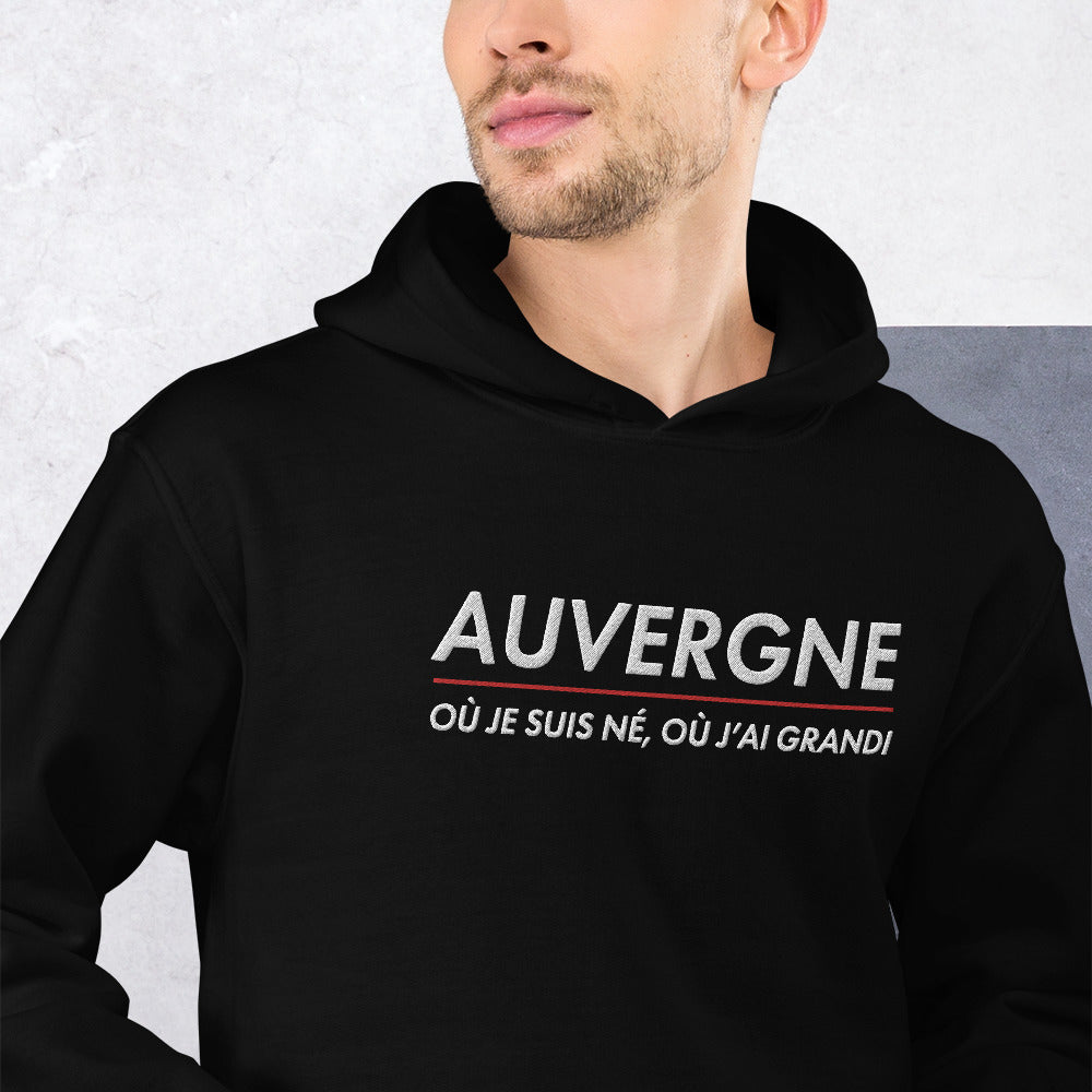 Auvergne où je suis né - Sweat à capuche Brodé