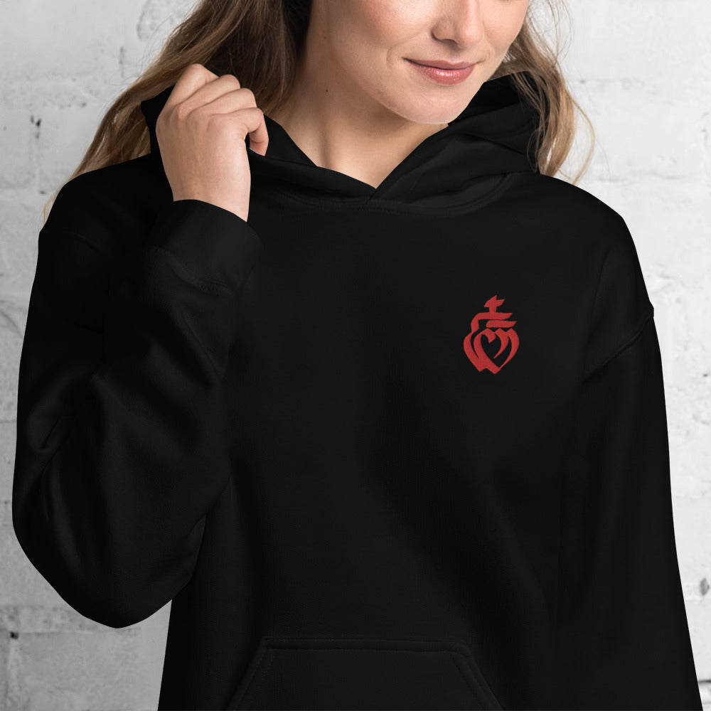 Sweat à capuche Vendée noir - Broderie cœur vendéen