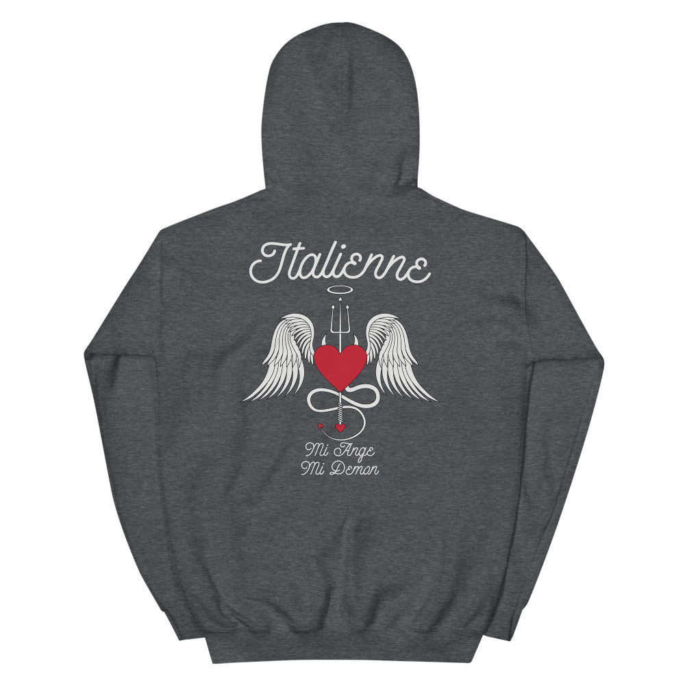 Sweat à capuche Italie bleu marine dos - Mi ange mi démon