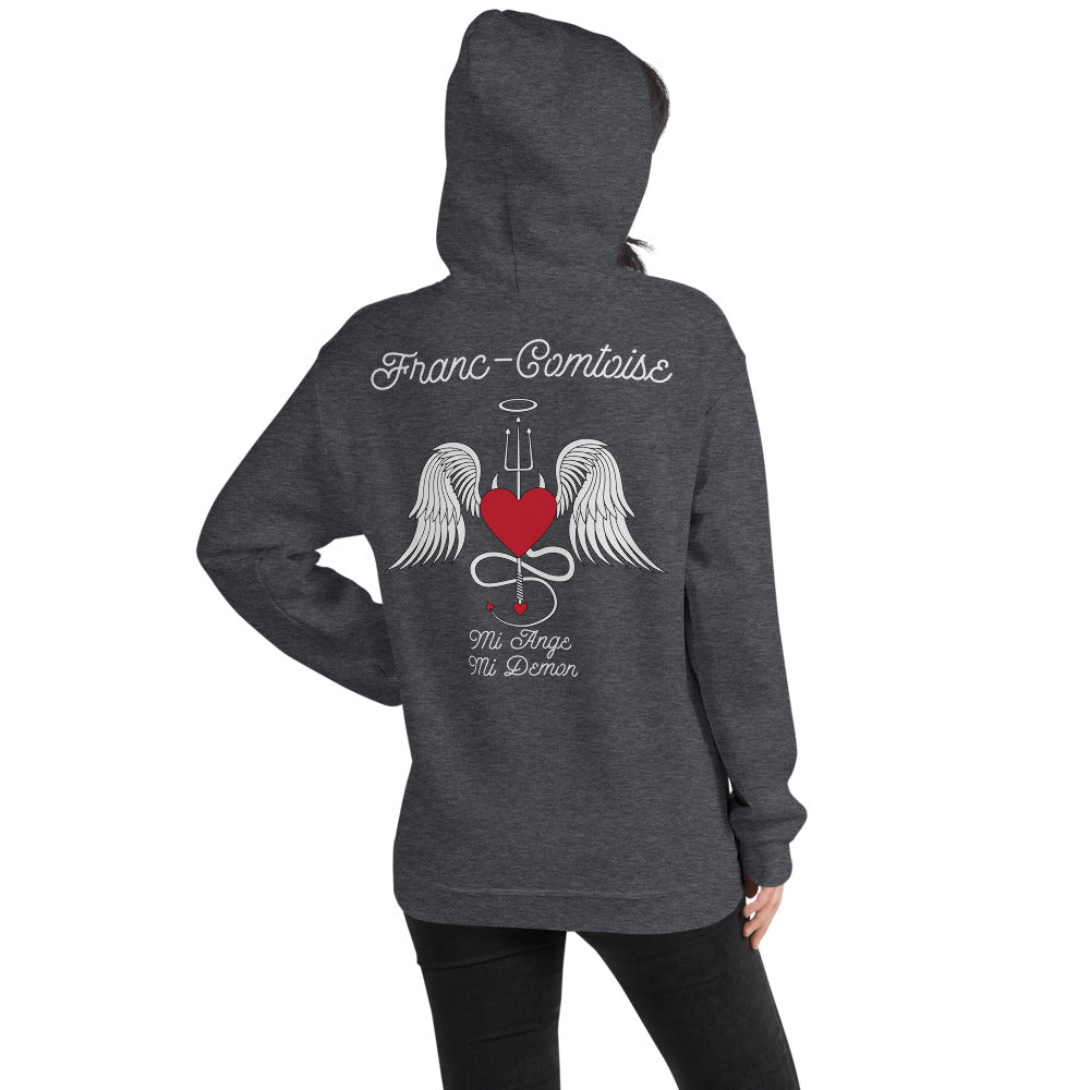 Sweatshirt Franche-Comté gris foncé chiné dos - Mi Ange Mi Démon