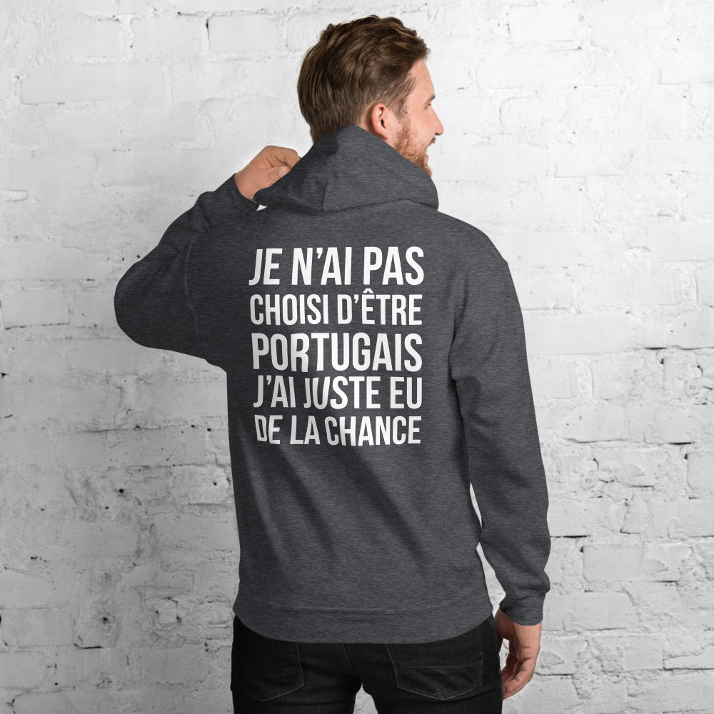 Sweatshirt Portugal bordeaux dos - Je n'ai pas choisi d'être Portugais
