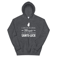 Thumbnail for Sweatshirt Sainte Lucie gris foncé chiné dos - Je n'ai pas besoin de thérapie