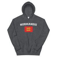 Thumbnail for Normandie - Sweatshirt à capuche avec drapeau de la Normandie aux deux Léopards