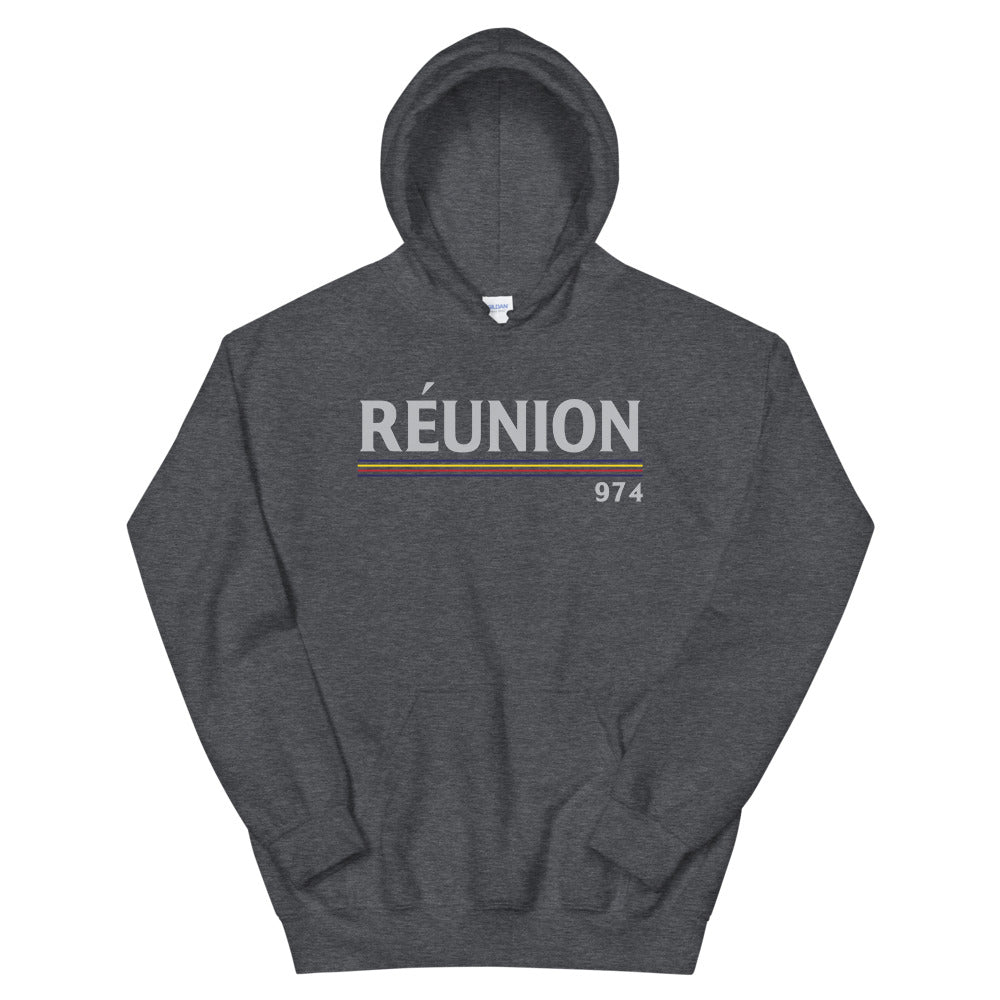 Réunion - 974 - couleurs vintage - Sweat à Capuche standard