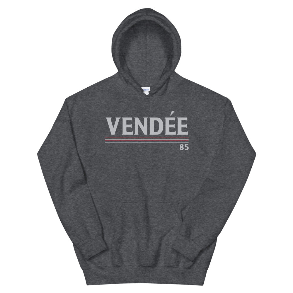 Sweat à capuche Vendée gris foncé chiné dos - Chic et nostalgie