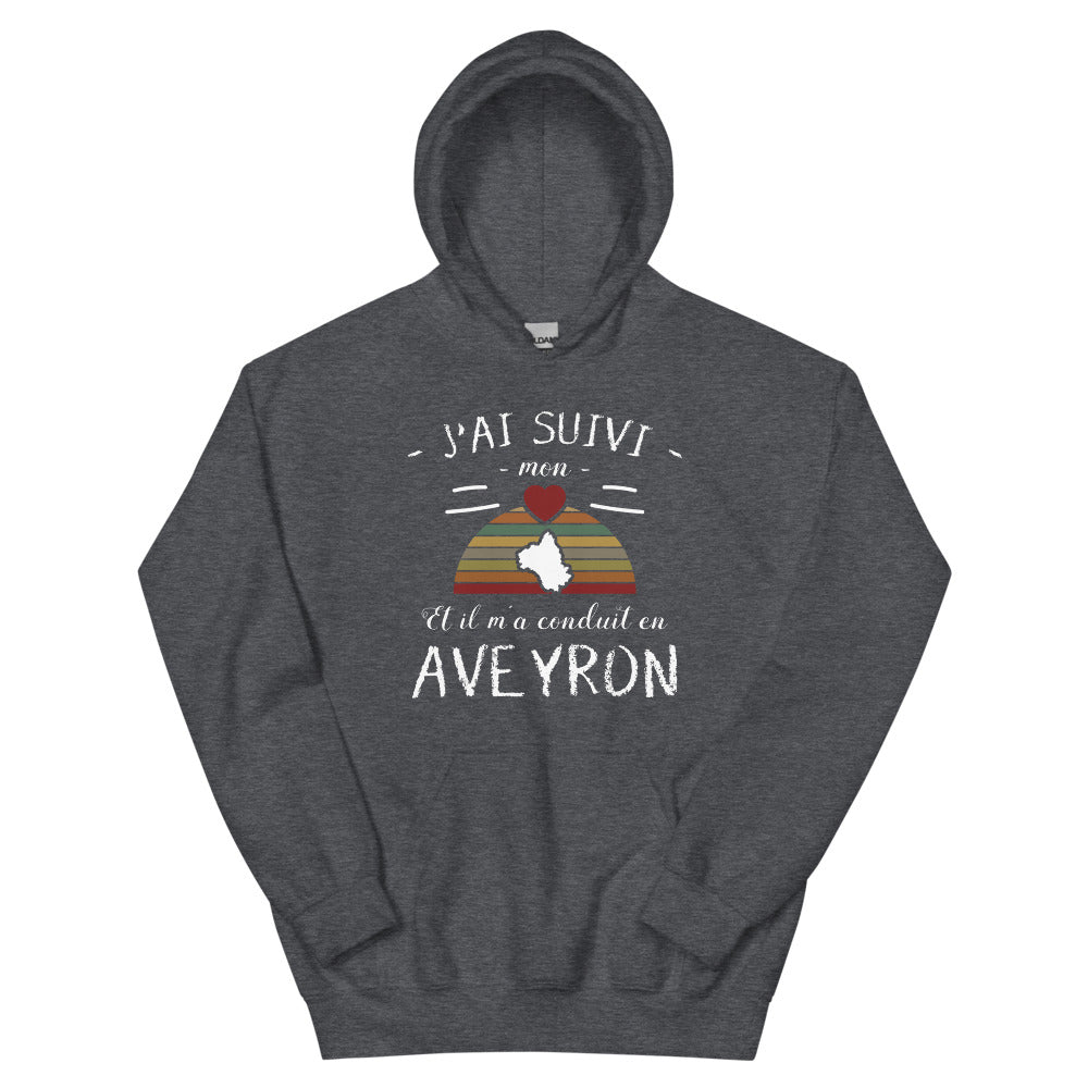 Sweat à capuche Aveyron bleu marine dos - J'ai suivi mon cœur
