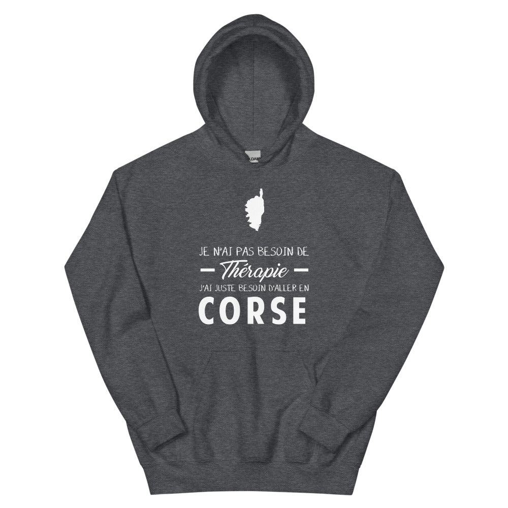 Sweatshirt Corse bleu marine - Pas besoin de thérapie, carte humoristique
