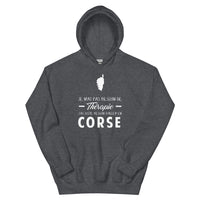 Thumbnail for Sweatshirt Corse bleu marine - Pas besoin de thérapie, carte humoristique