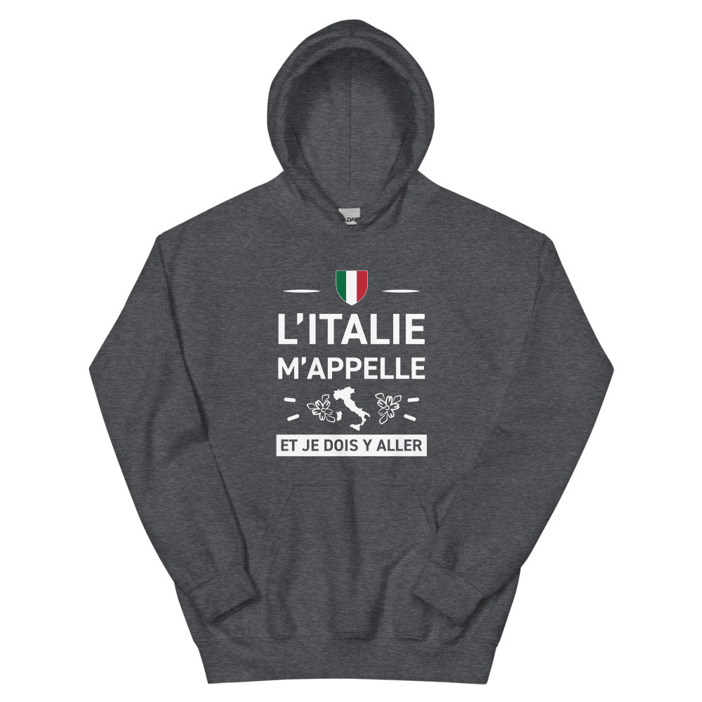 Sweatshirt Italie bleu marine dos - L'appel du voyage avec humour
