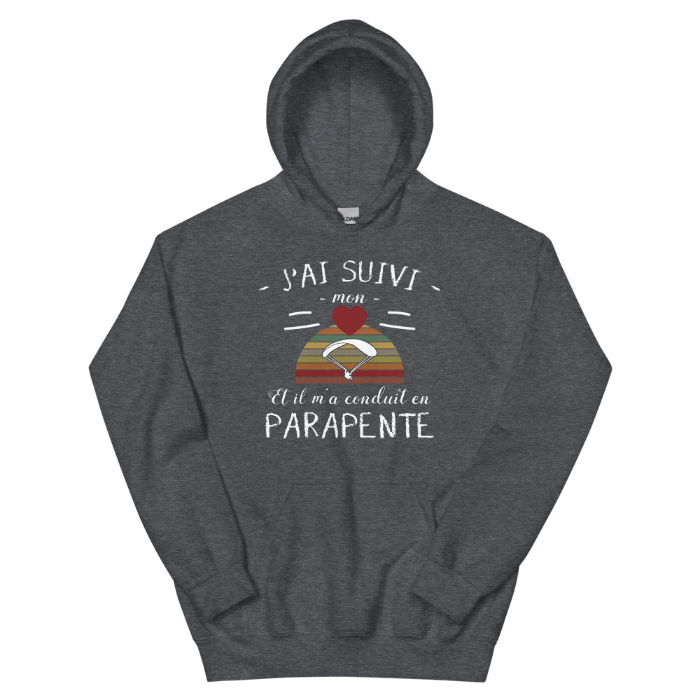 Sweatshirt Parapente vert militaire dos - Suivez votre cœur