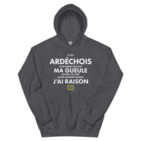 Thumbnail for Sweatshirt Ardéchois bleu indigo - Je suis Ardéchois je ne ferme pas ma gueule