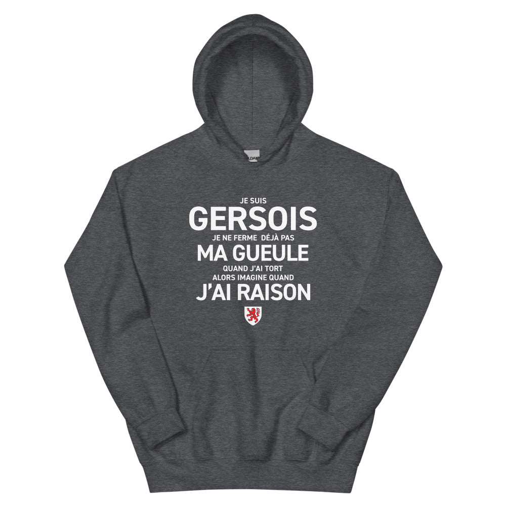 Sweatshirt Gersois bleu indigo - Je suis Gersois je ne ferme pas ma gueule
