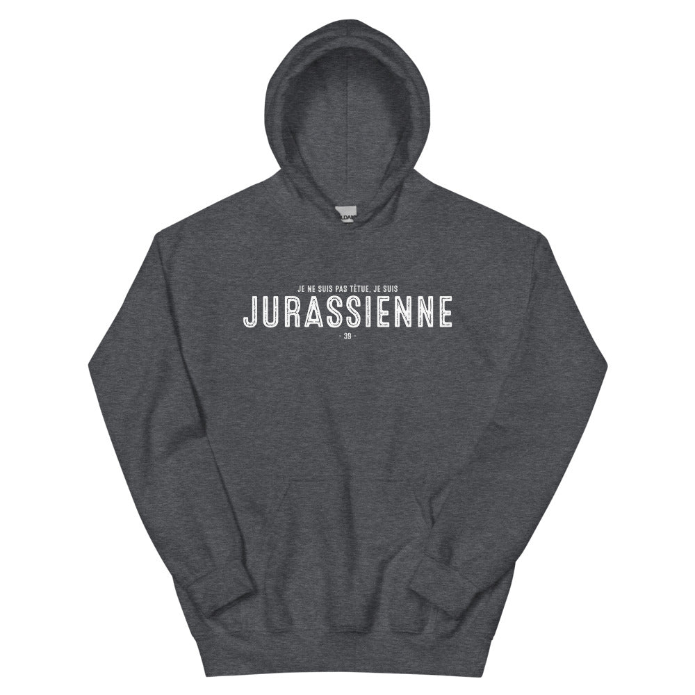 Sweatshirt Jurassien bleu indigo - Je suis Jurassienne je ne ferme pas ma gueule