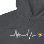 Sweatshirt Franche-Comté battement de coeur avec drapeau