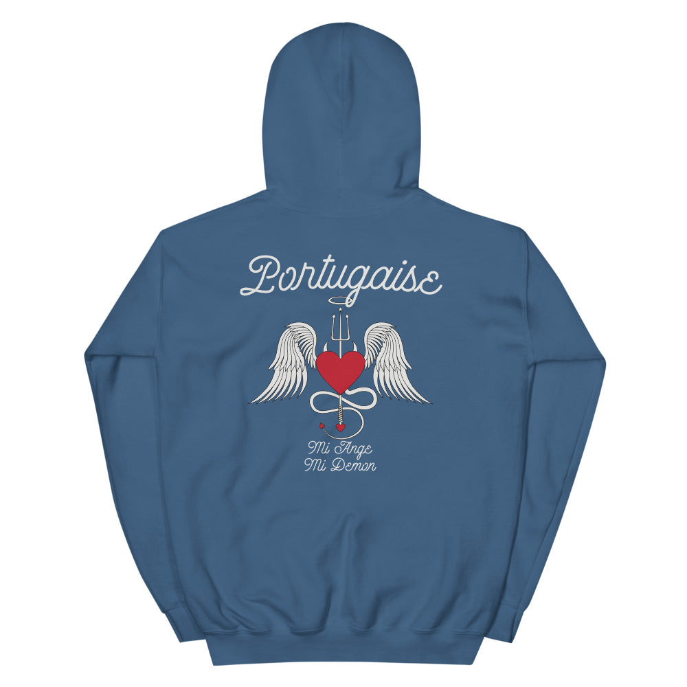 Sweatshirt Portugal noir dos - Mi Ange Mi Démon humoristique
