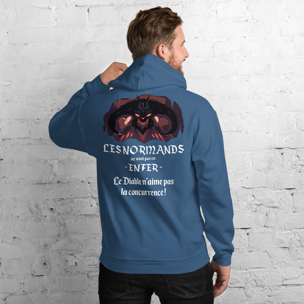 Sweatshirt Normands vert militaire dos - Les Normands ne vont pas en enfer