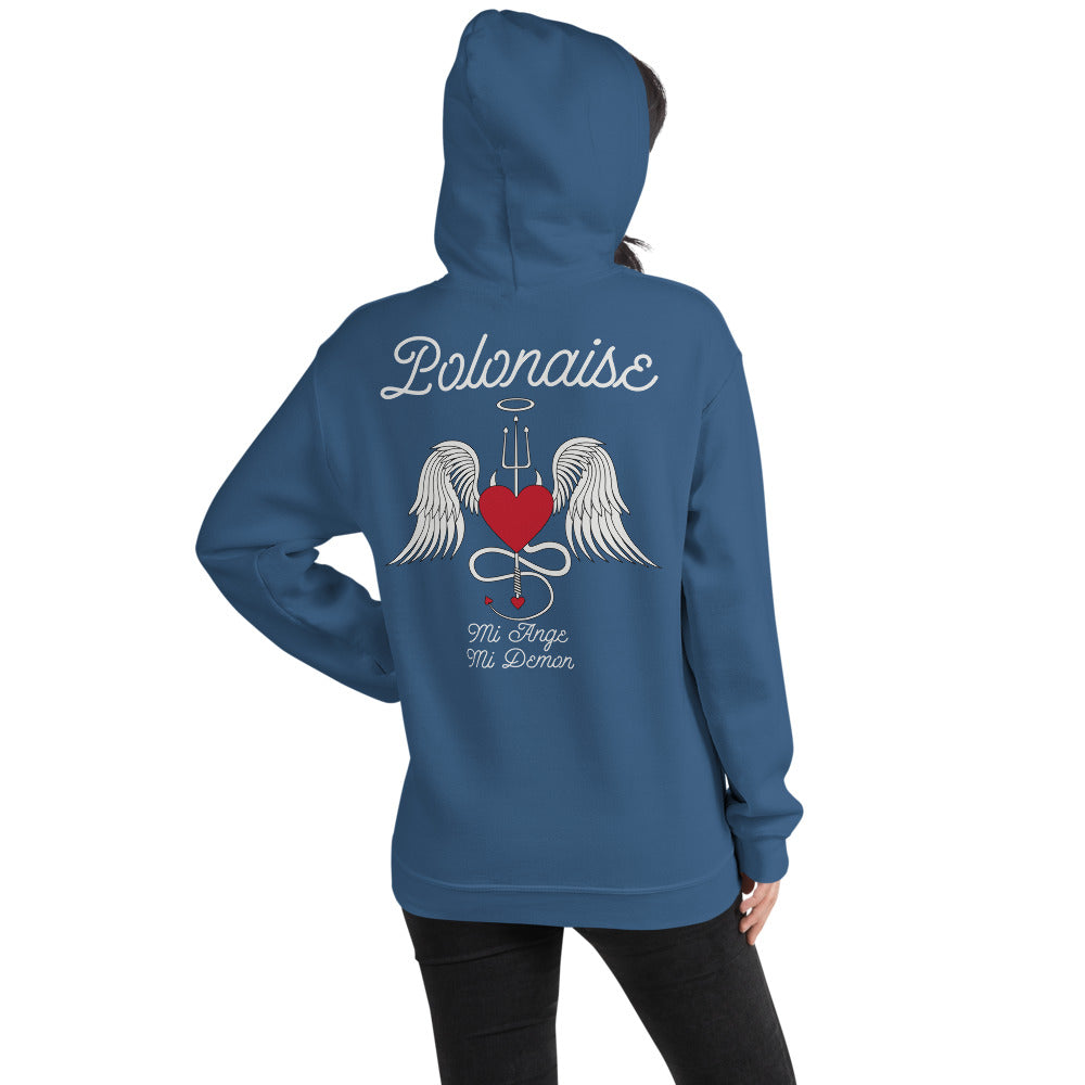 Sweatshirt Polonaise bleu indigo - Mi Ange Mi Démon humoristique