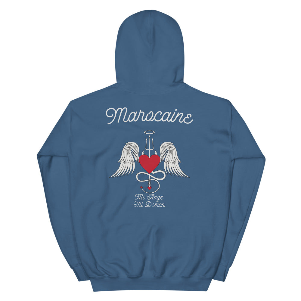 Sweatshirt marocain noir dos - Ange et Démon humoristique