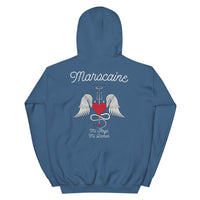 Thumbnail for Sweatshirt marocain noir dos - Ange et Démon humoristique