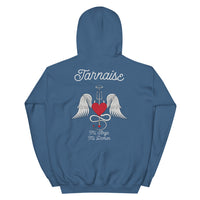 Thumbnail for Sweatshirt Tarnaise gris foncé chiné - Design Ange et Démon
