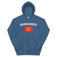 Thumbnail for Normandie - Sweatshirt à capuche avec drapeau de la Normandie aux deux Léopards
