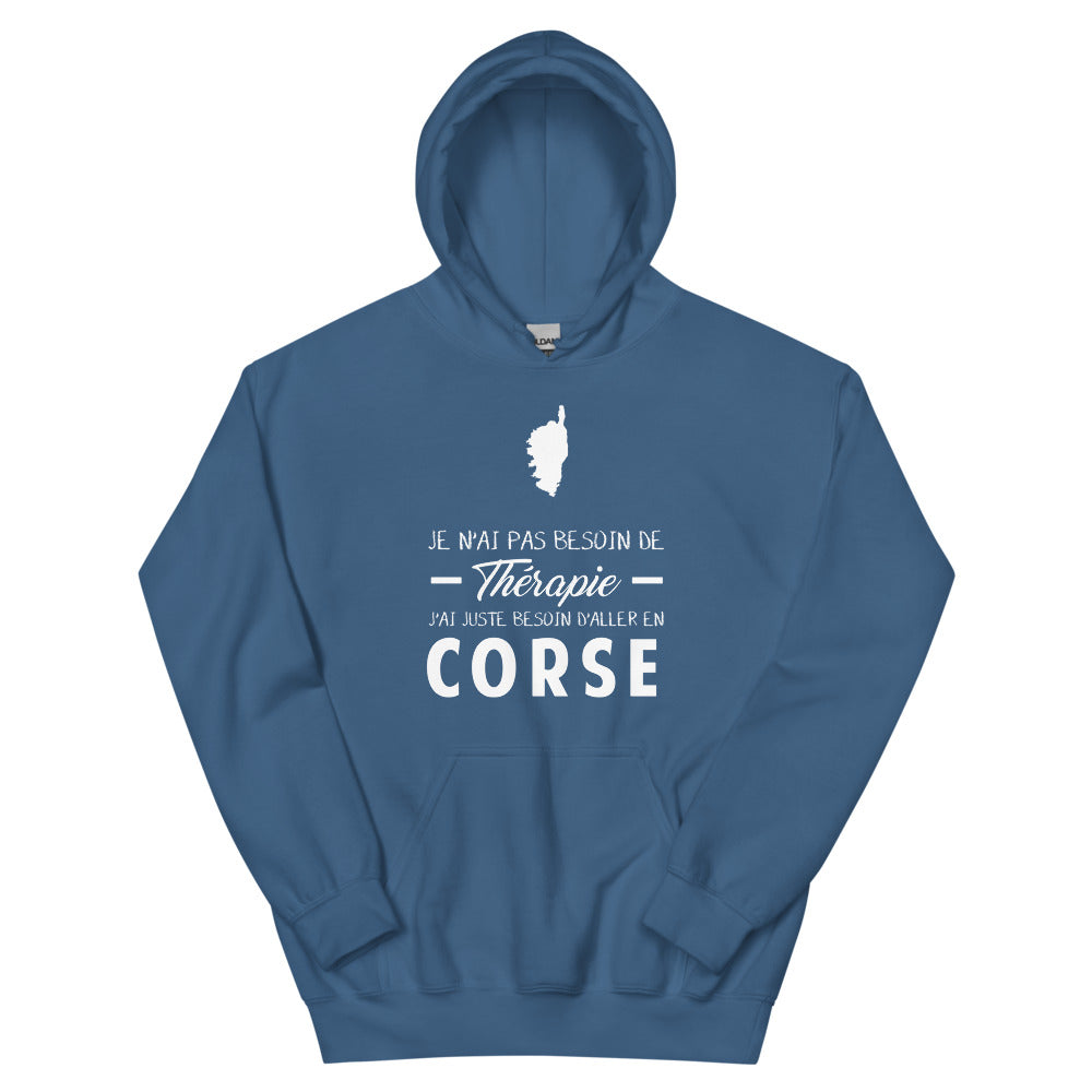 Pas besoin de thérapie Corse (carte de la corse) - Sweatshirt à capuche standard