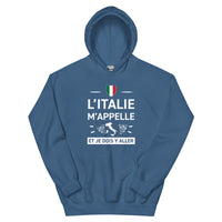 Thumbnail for Sweatshirt Italie vert militaire dos - L'appel du voyage avec humour