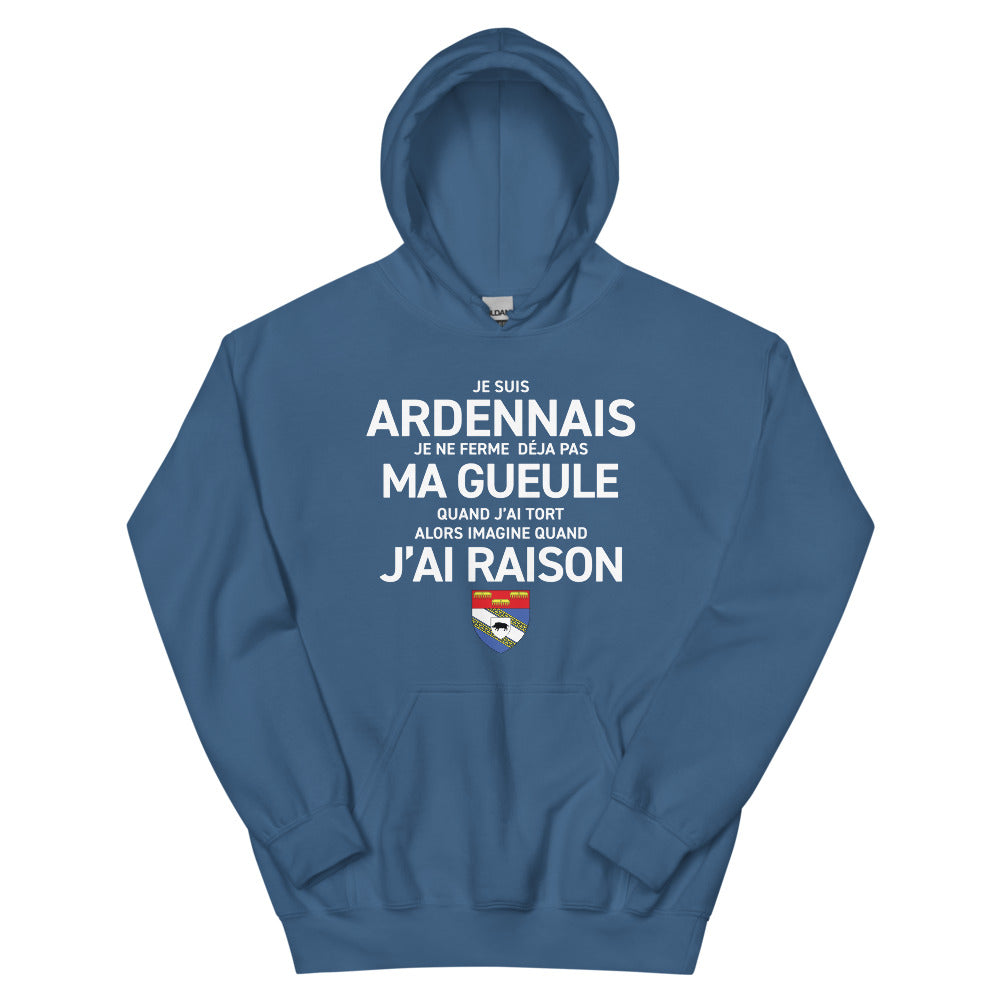 Je suis Ardennais je ne ferme pas ma gueule - Sweatshirt à capuche standard
