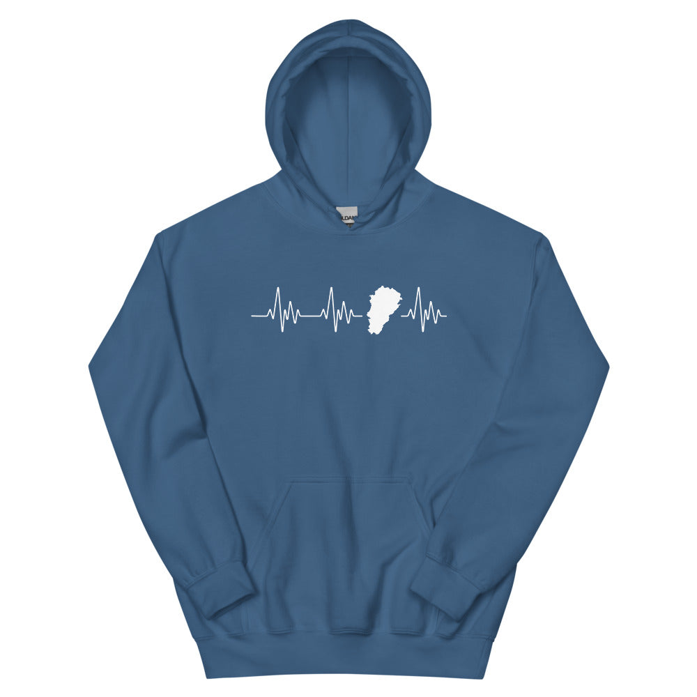 Sweatshirt Franche-Comté battement de coeur avec carte de la Comté