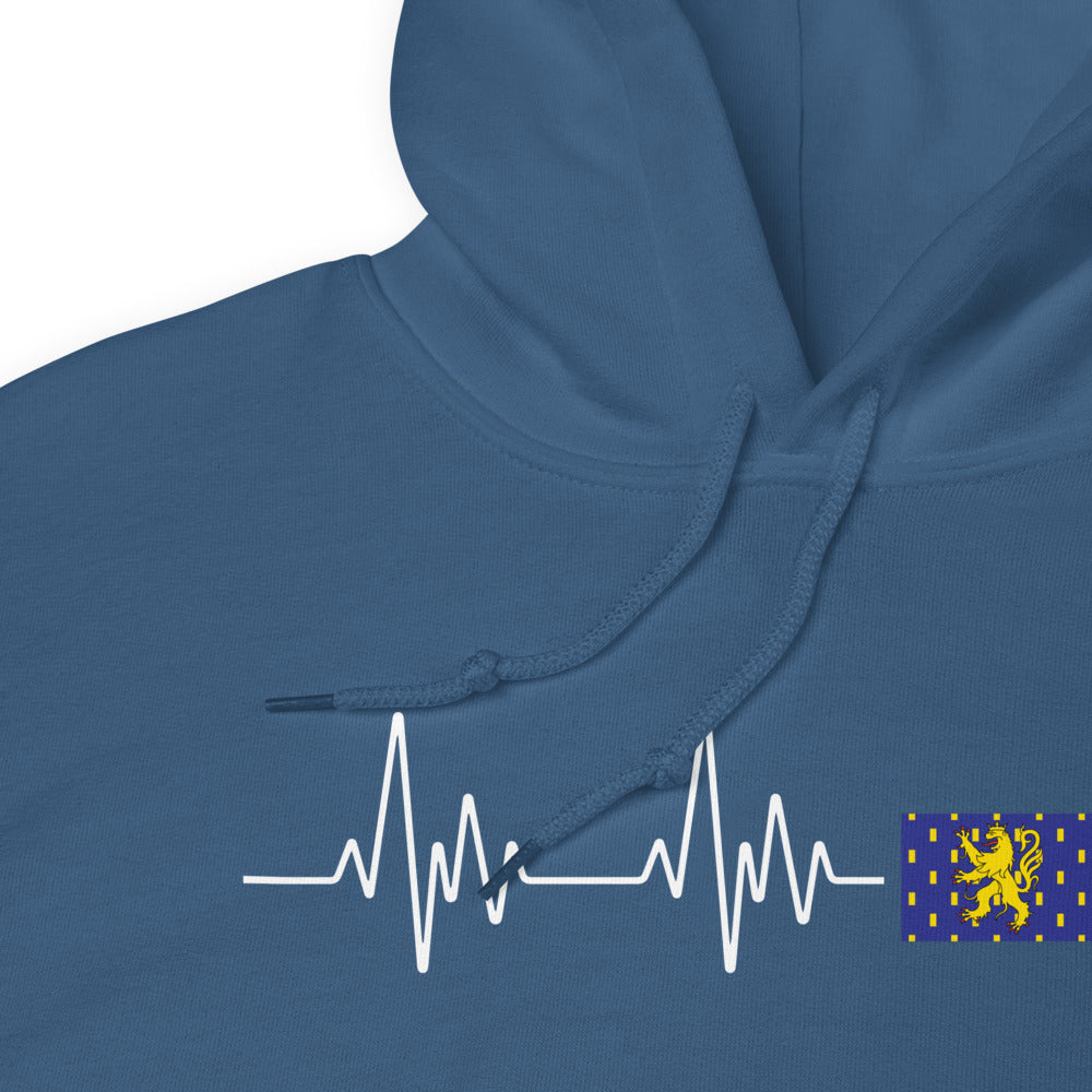 Sweatshirt Franche-Comté battement de coeur avec drapeau