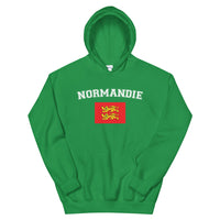 Thumbnail for Normandie - Sweatshirt à capuche avec drapeau de la Normandie aux deux Léopards