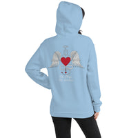 Thumbnail for Sweatshirt Mi Ange Mi Démon gris foncé chiné dos - design chic et douillet