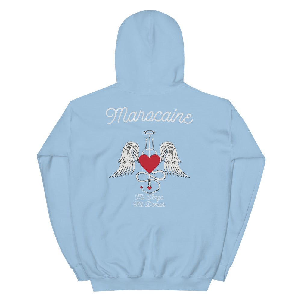 Sweatshirt marocain gris foncé chiné dos - Ange et Démon humoristique