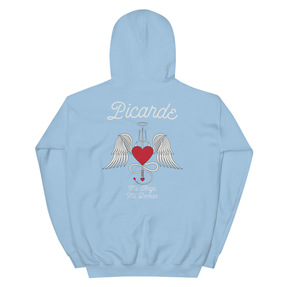 Sweatshirt Picarde gris foncé chiné dos - design Ange et Démon