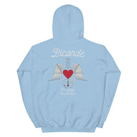 Thumbnail for Sweatshirt Picarde gris foncé chiné dos - design Ange et Démon
