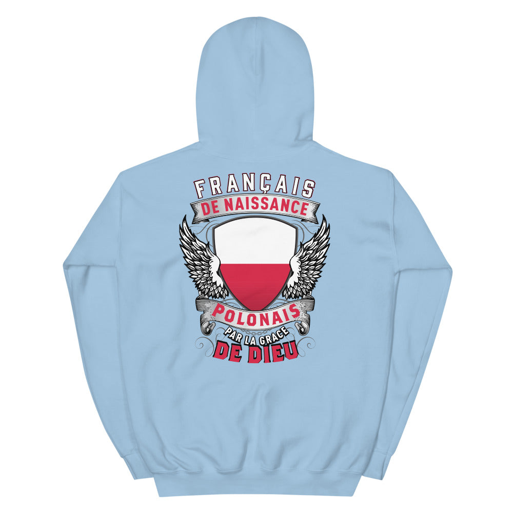 Sweatshirt Pologne gris foncé chiné dos - Français de naissance, Polonais par grâce
