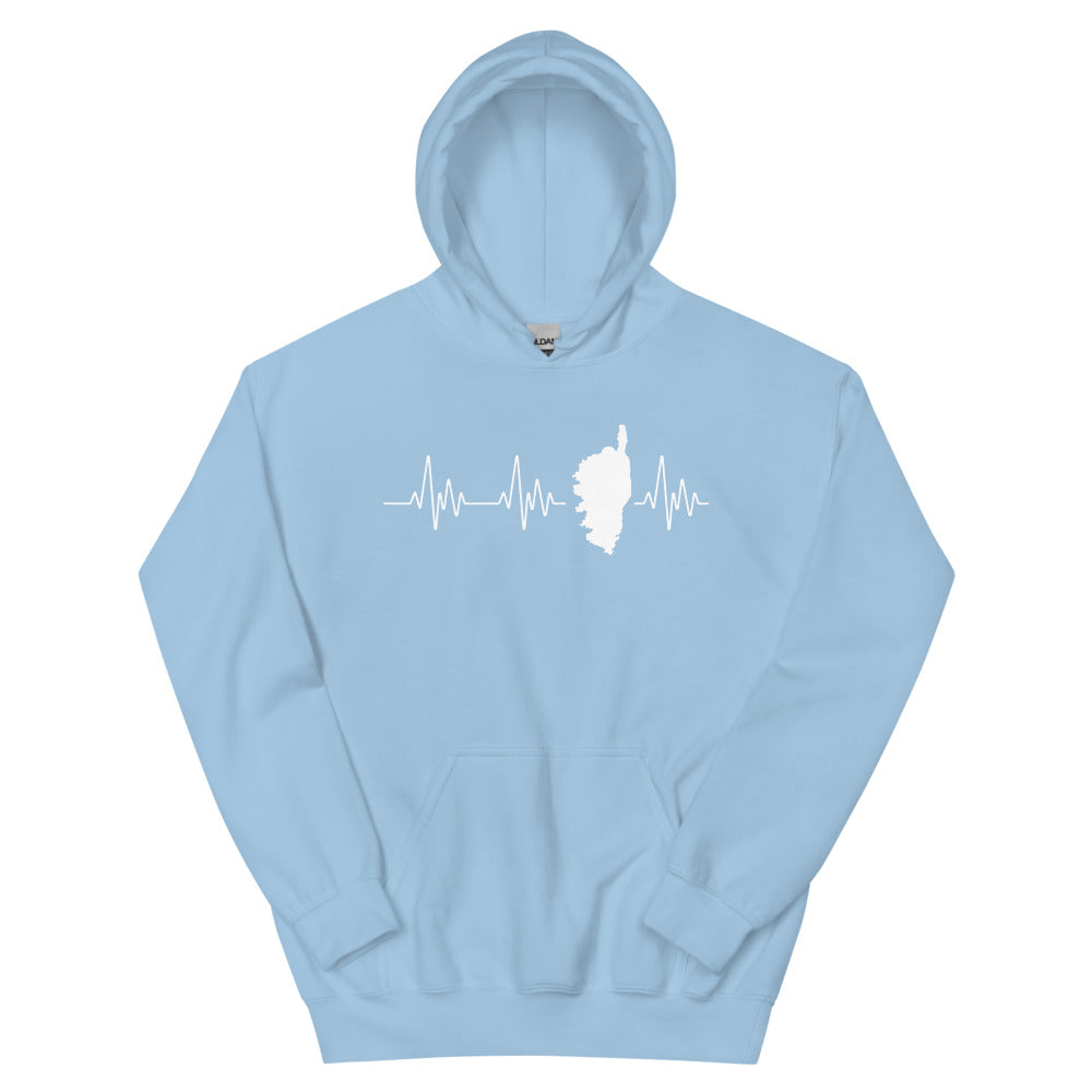 Corse battement de coeur (carte) - Sweatshirt à capuche standard