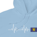 Sweatshirt Franche-Comté battement de coeur avec drapeau