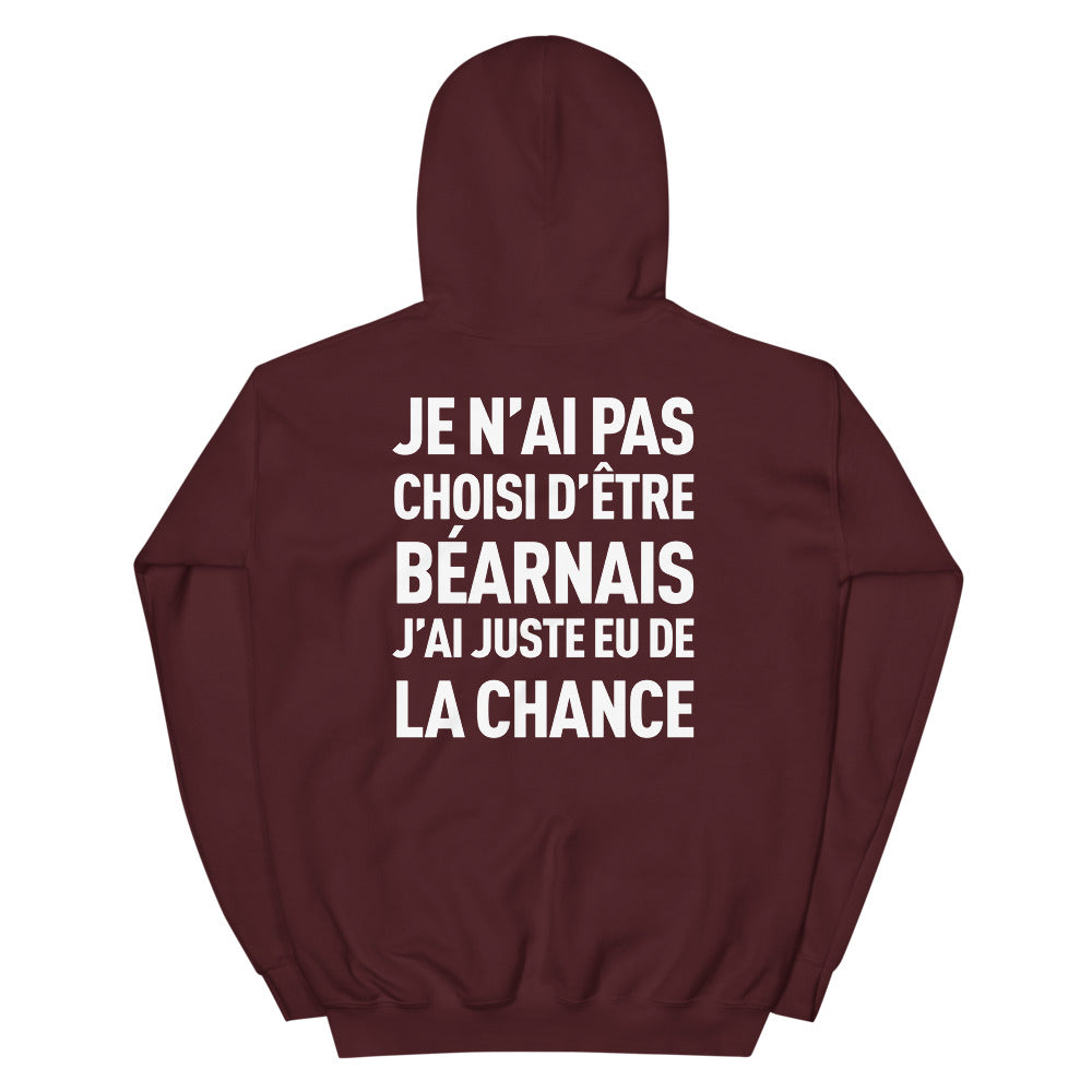 Sweat à capuche Béarn bordeaux - Je n'ai pas choisi d'être Béarnais