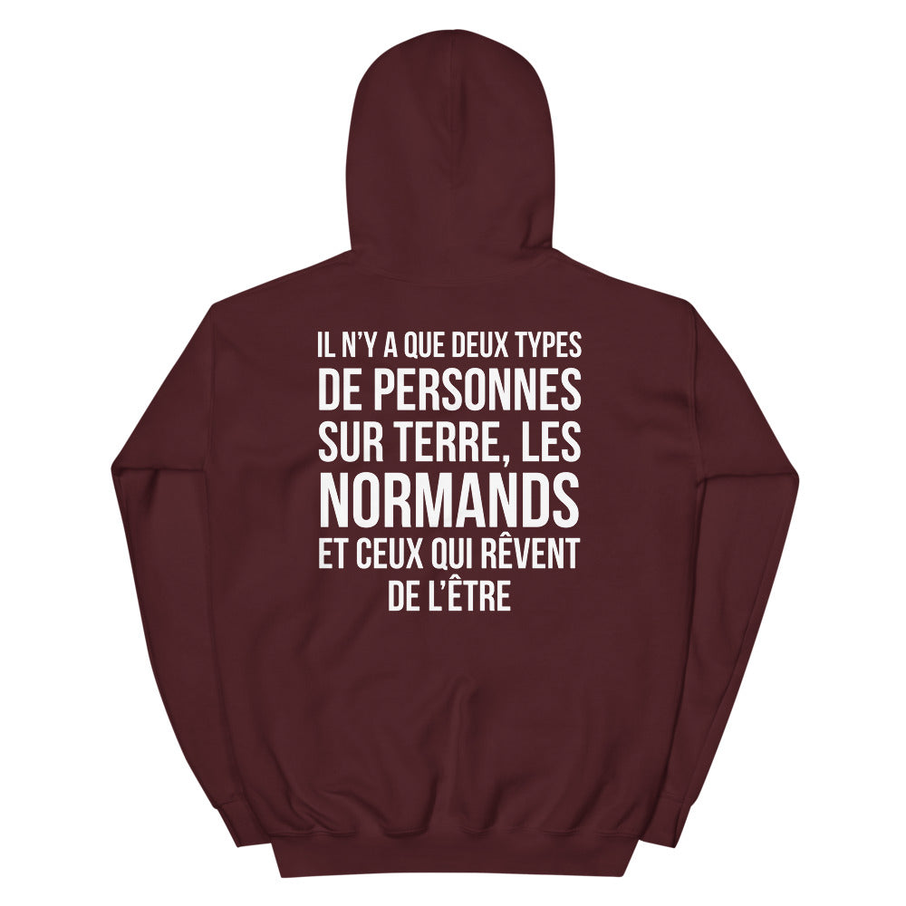 Sweatshirt Normand rouge dos - Deux types de personnes, les Normands